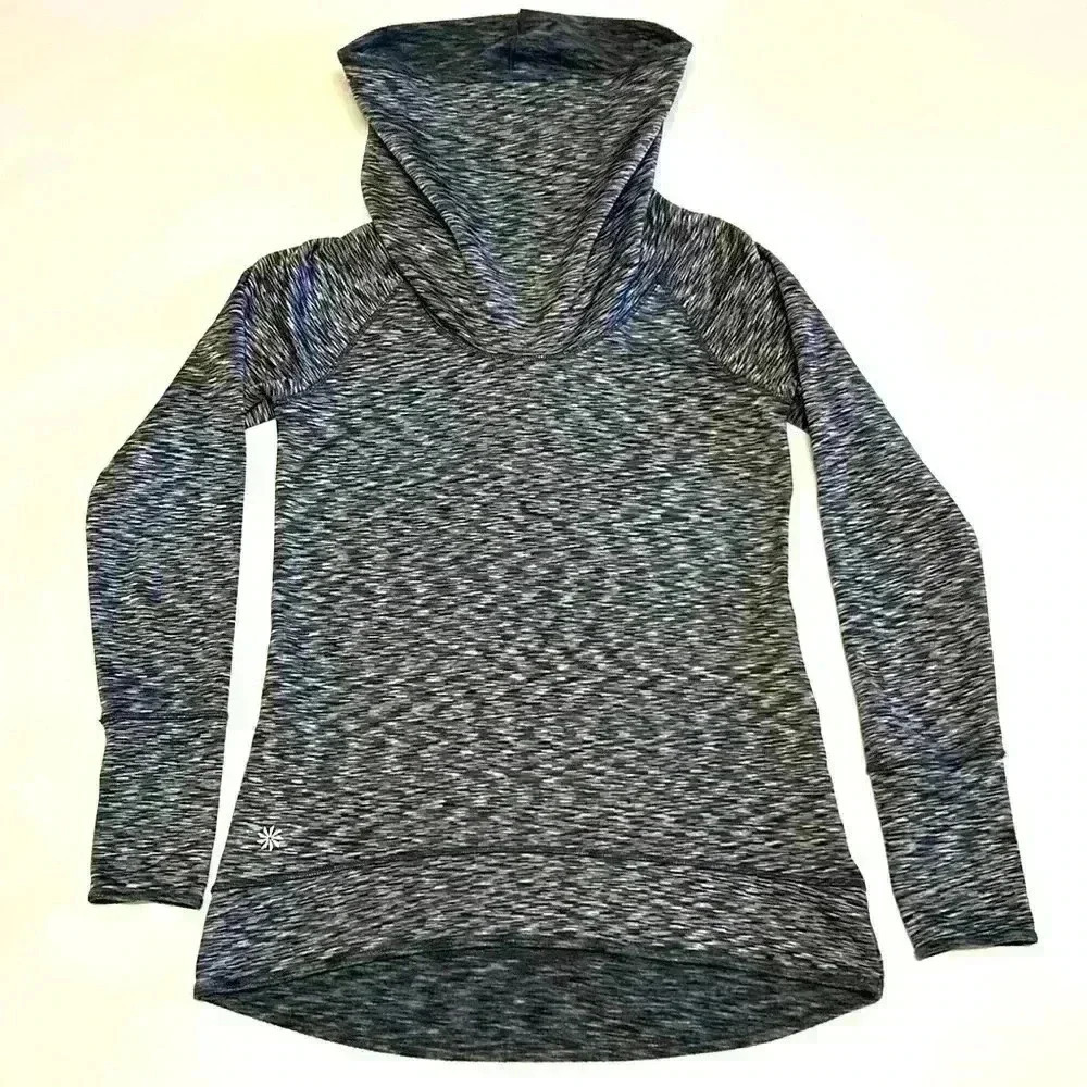 Athleta Long Sleeve Fleece Turtleneck Sweater Cowl Neck Women's  XS Run Walk